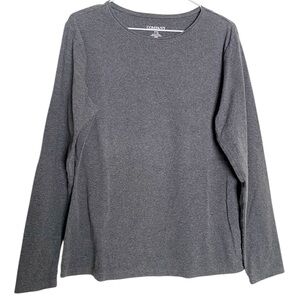 COMPANY Gray Long Sleeve Crewneck Tee | L | Charcoal | Basic Casual